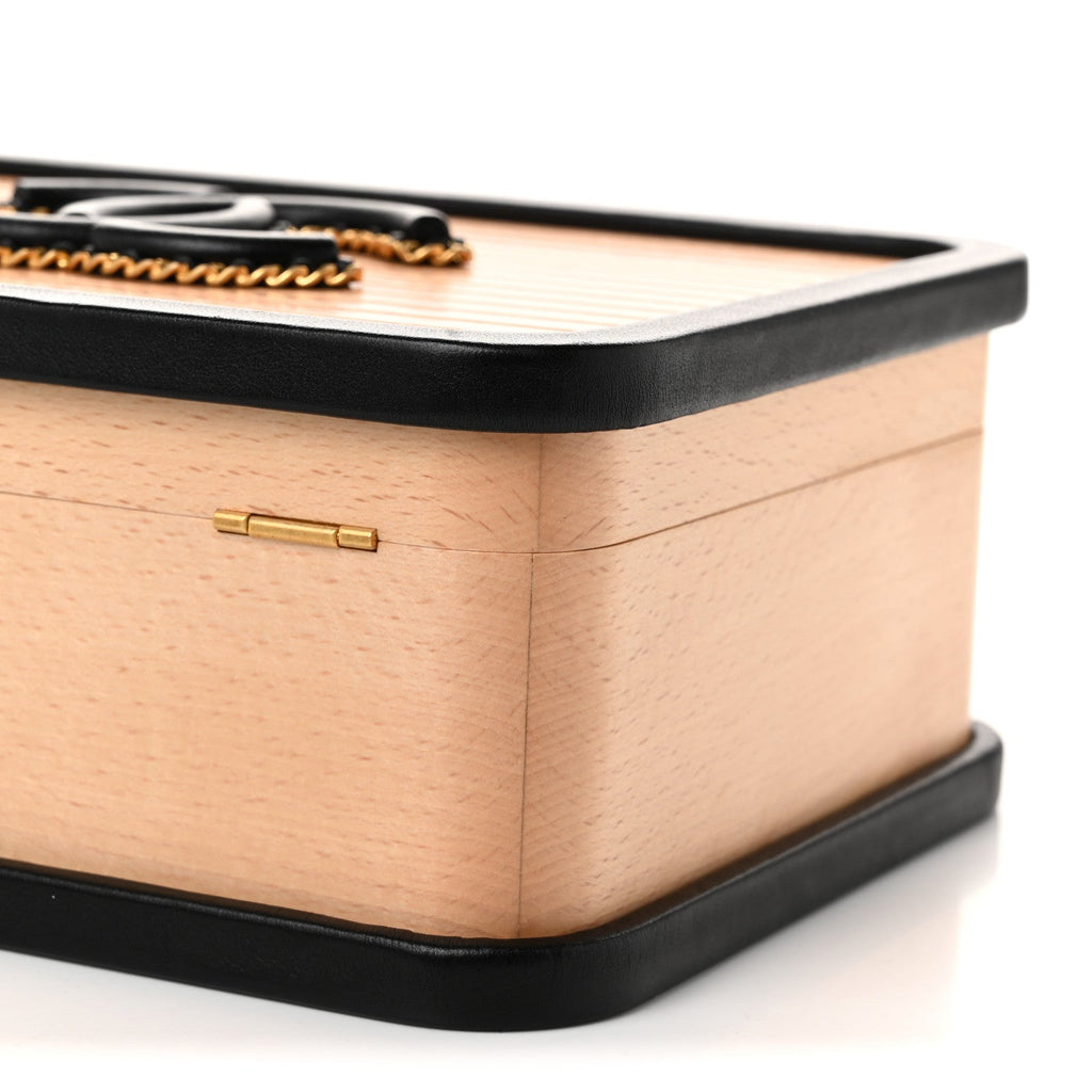 Beech Wood Lambskin Medium CC Vanity Case Black