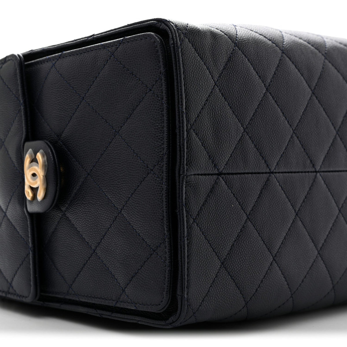 Caviar Quilted Medium Chanel 25 Handbag Dark Navy