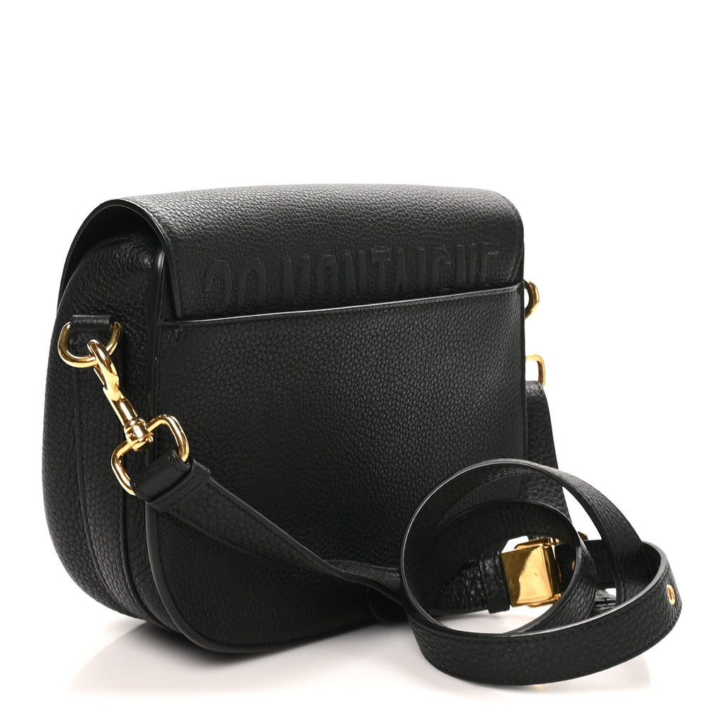 Grained Calfskin Medium Bobby Flap Black