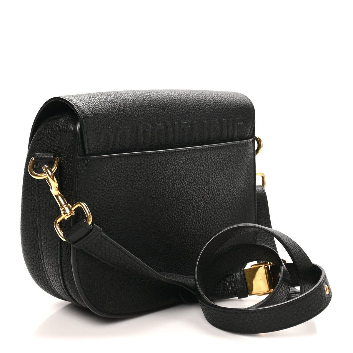 Grained Calfskin Medium Bobby Flap Black