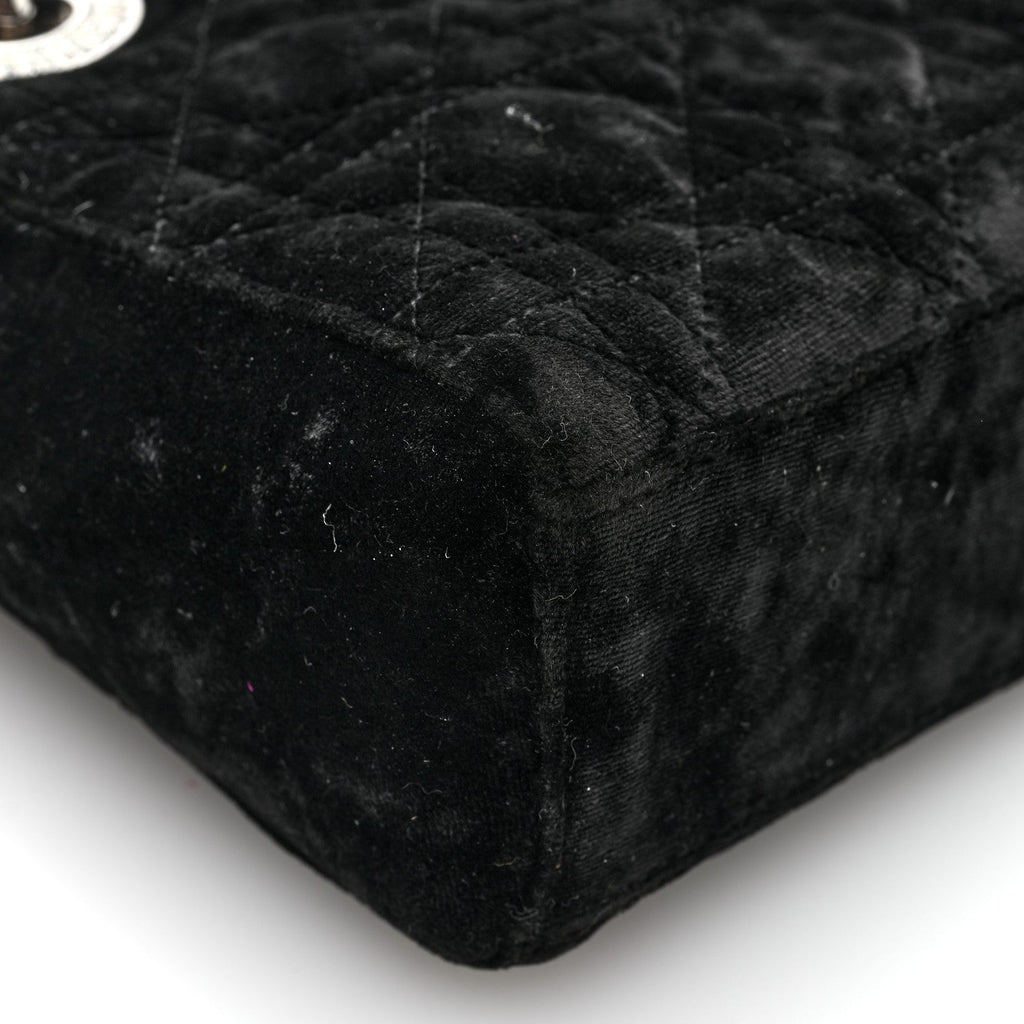 Velvet Crystal Mini Lady Dior Black
