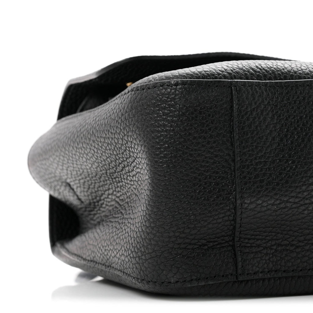 Grained Calfskin Small Souplissimo Maxi Flap Black