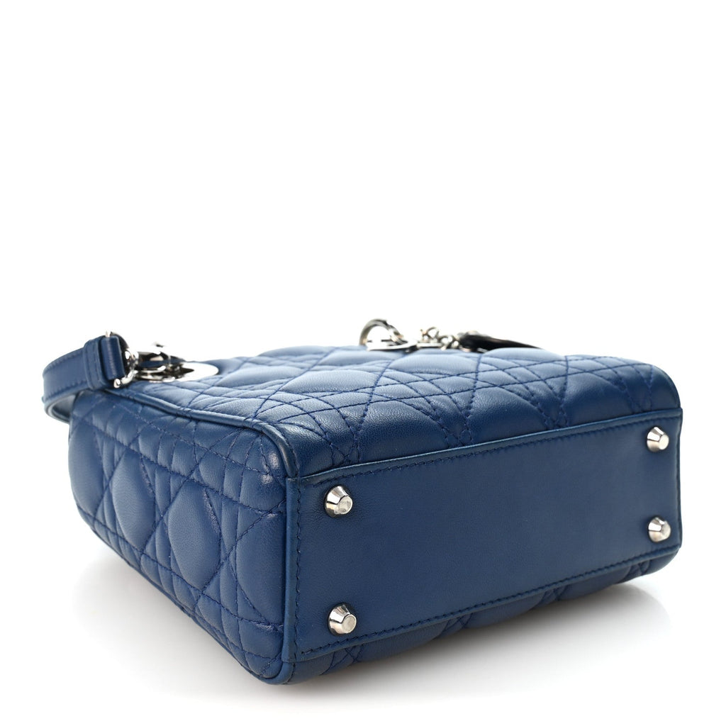 Lambskin Cannage Mini Lady Dior Navy Blue