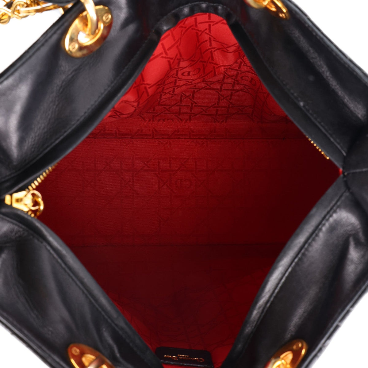 Lambskin Cannage Large Lady Dior Black