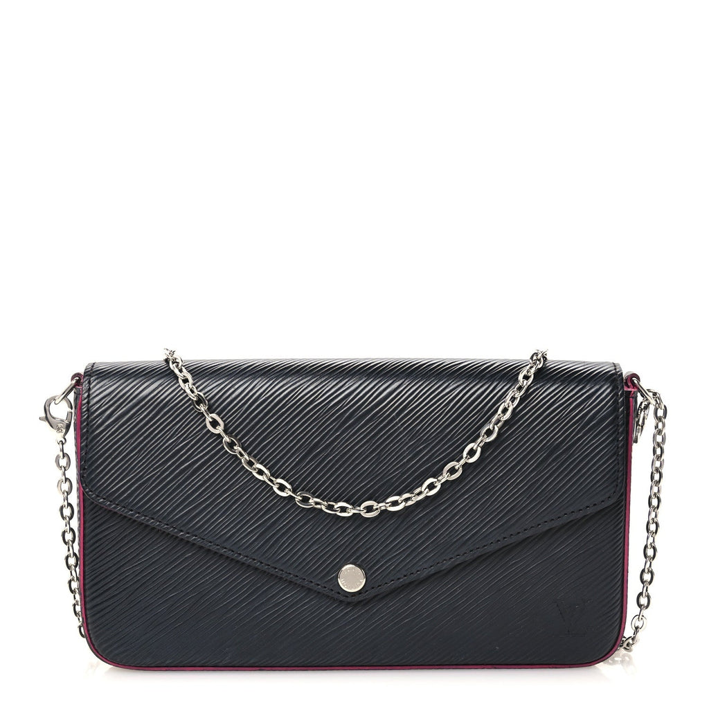 Epi Pochette Felicie Black Hot Pink
