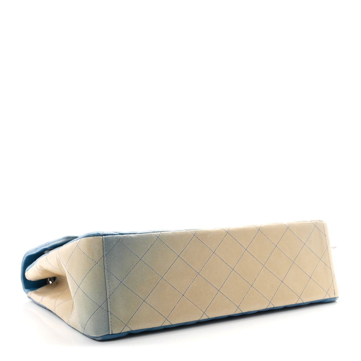 Lambskin Degrade Quilted Maxi Single Flap Light Blue