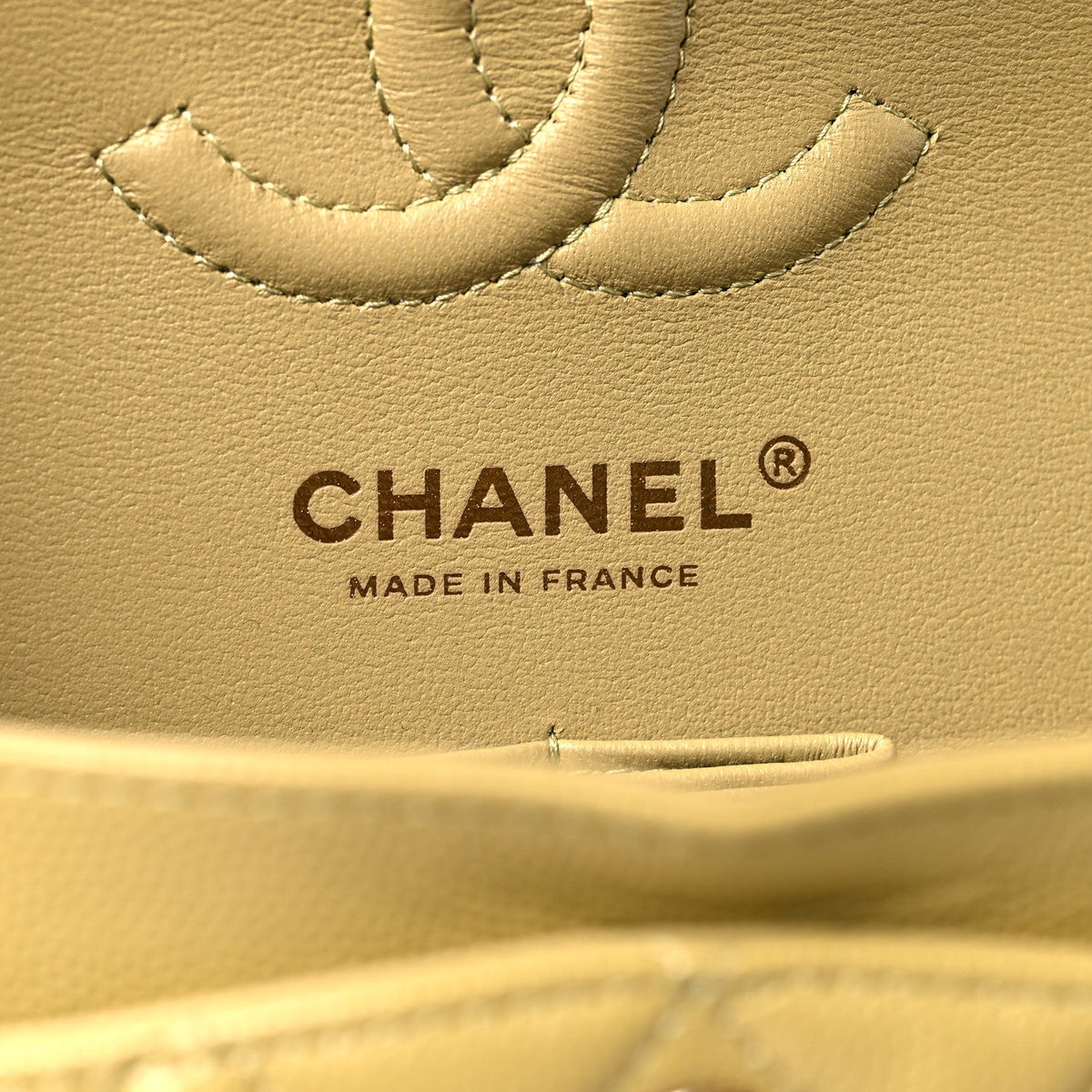 Caviar Quilted Small Double Flap Light Yellow