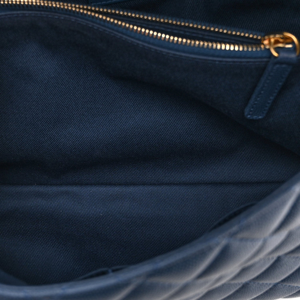 Caviar Quilted Medium Coco Handle Flap Blue