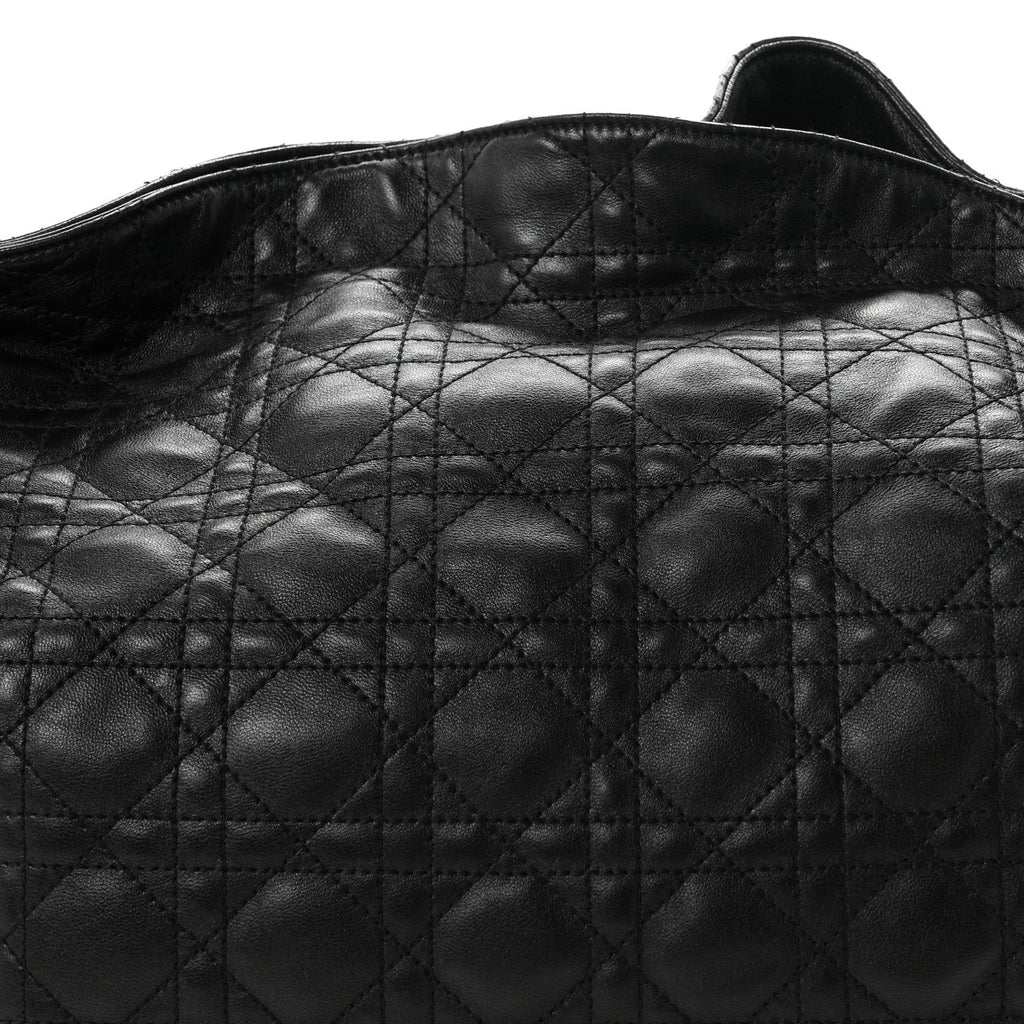 Lambskin Cannage Large Dior Soft Hobo Black