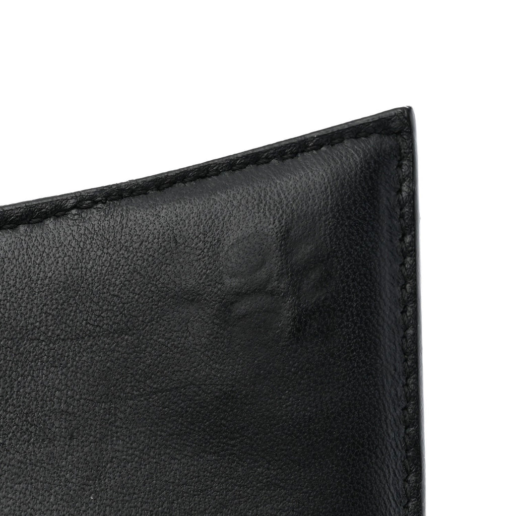 Shiny Calfskin Monochrome Crocodile Embossed Small Hourglass Top Handle Bag Black