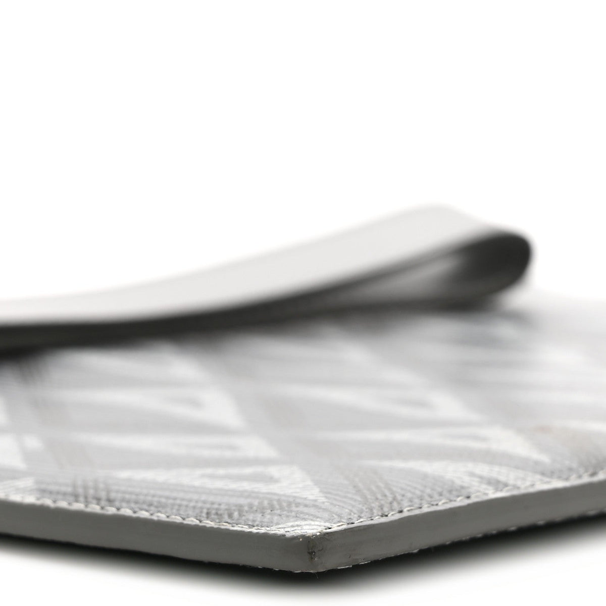 Coated Canvas CD Diamond Pouch Grey