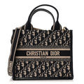 Oblique Calfskin Small Book Tote With Strap Blue Multicolor