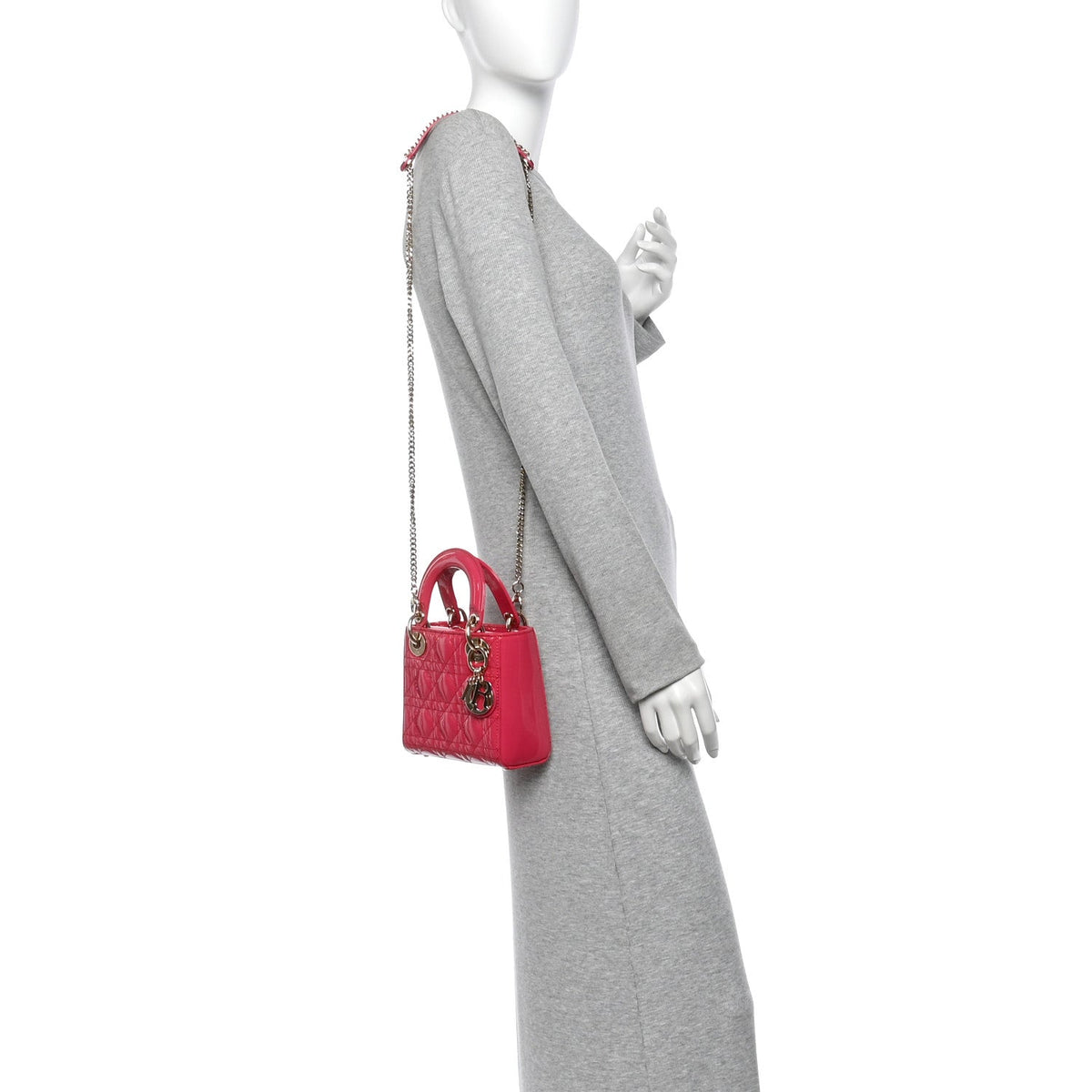Patent Cannage Mini Lady Dior Pink