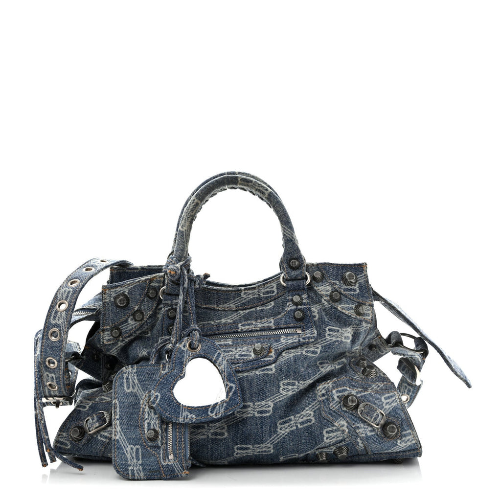 Denim BB Monogram Neo Cagole City Handbag Blue
