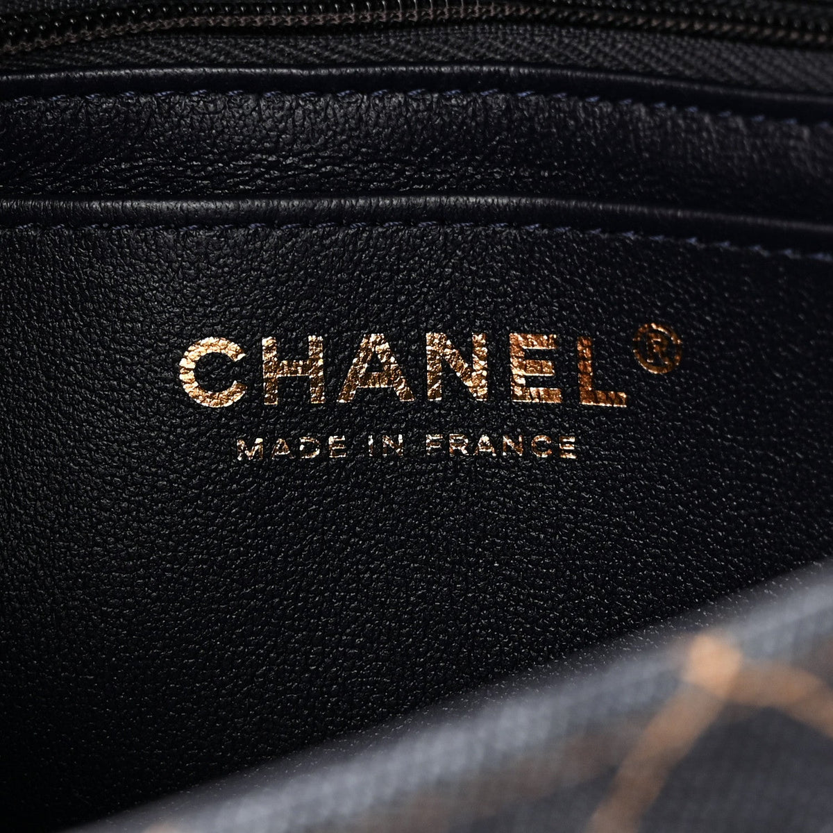 Denim Quilted Mini Rectangular Flap Dark Blue Orange