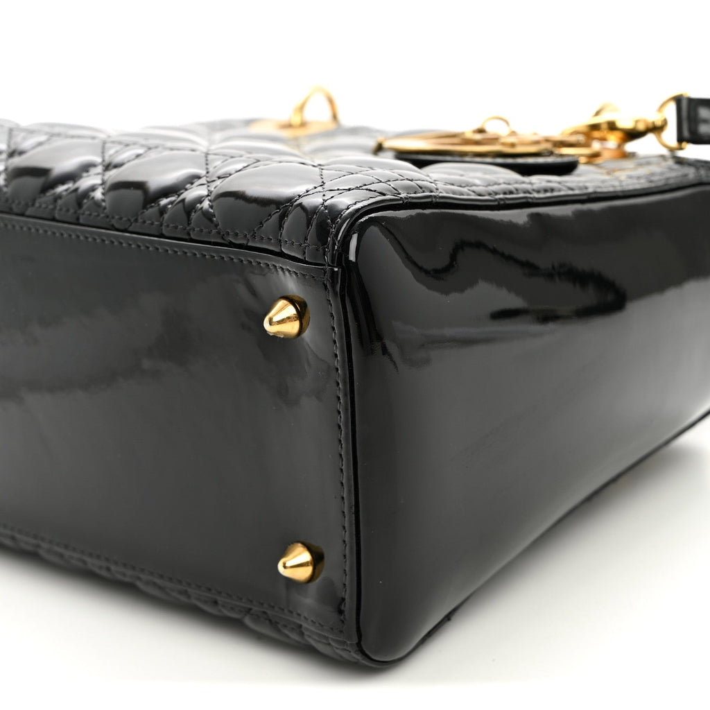 Patent Cannage Medium Lady Dior Black