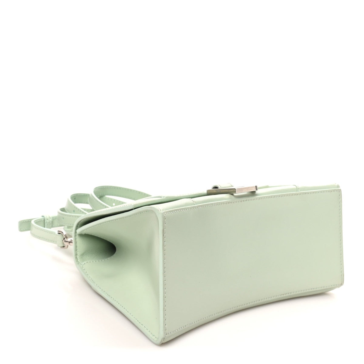 Shiny Box Calfskin Small Hourglass Top Handle Bag Light Green