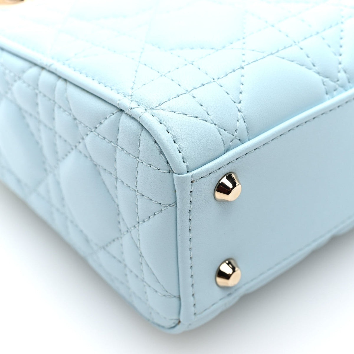 Lambskin Cannage Mini Bi-Color Lady Dior Celeste Multicolor