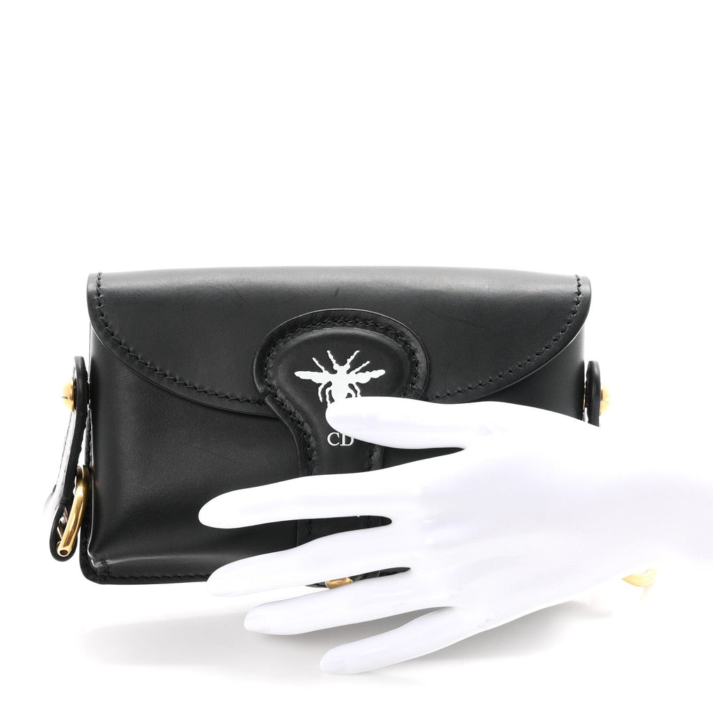 Grained Calfskin D-Bee Shoulder Bag Black