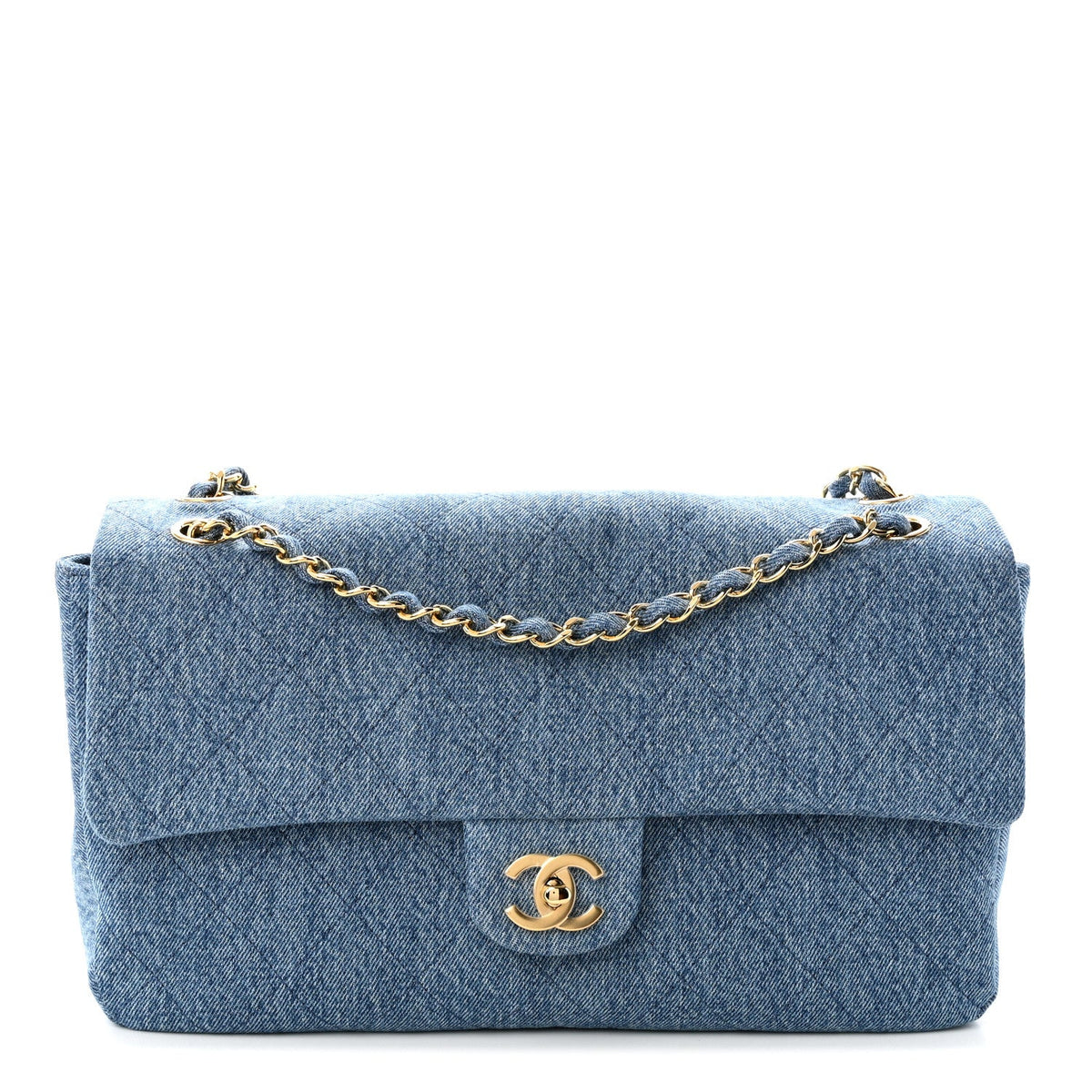 Denim Small Souplissimo Maxi Flap Blue