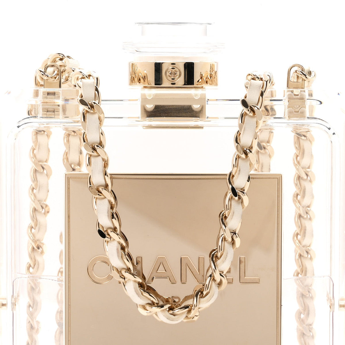 Transluscent Plexiglass Perfume Bottle Clutch