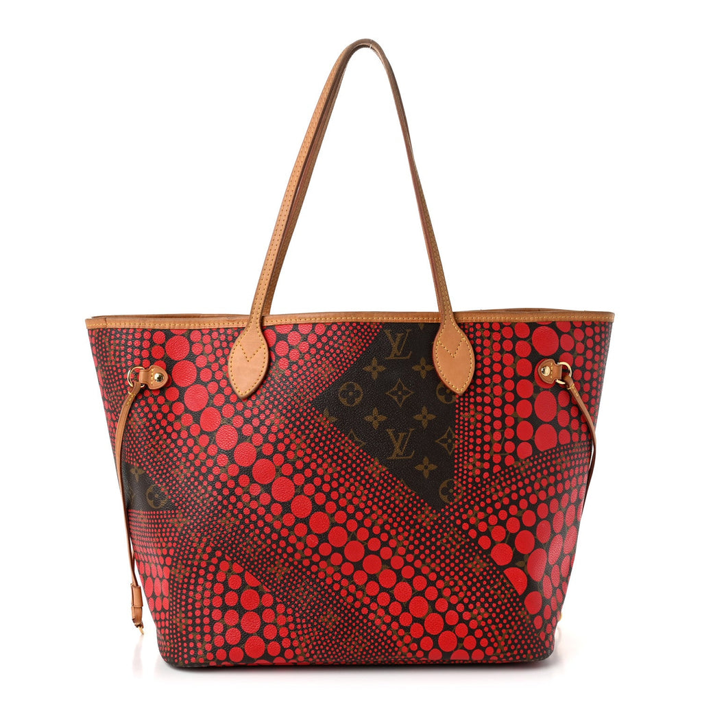 Monogram Kusama Waves Neverfull MM Red