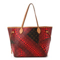 Monogram Kusama Waves Neverfull MM Red