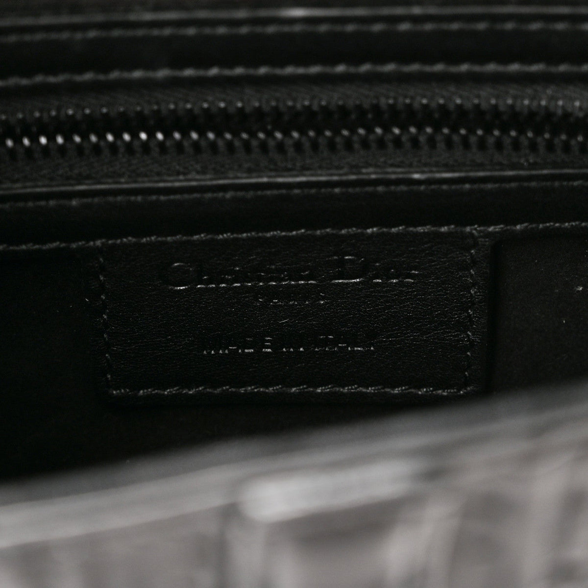 Calfskin Embossed Oblique Saddle Bag With Strap Black
