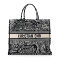 Canvas Embroidered Large Dioriviera Toile De Jouy Reverse Book Tote Blue