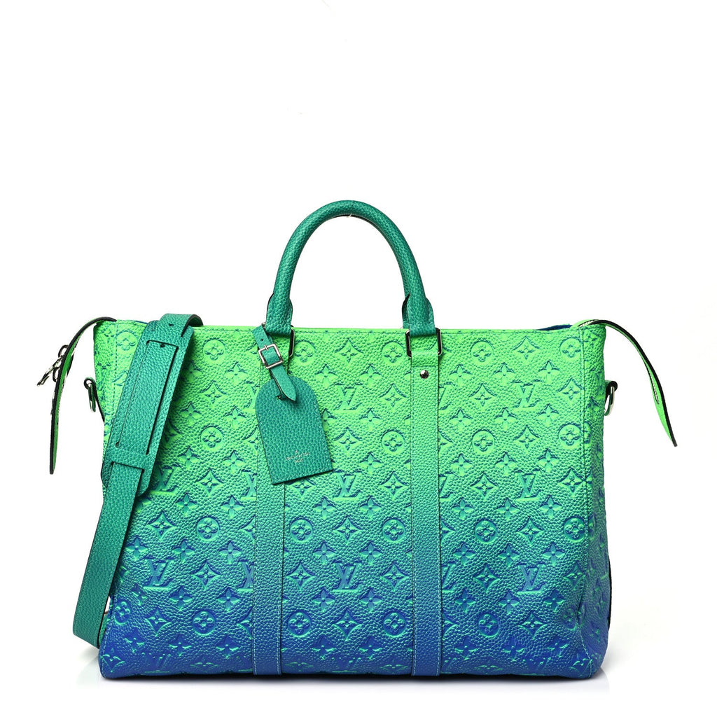 Taurillon Illusion Keepall Tote Bleu Vert
