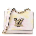 Iridescent Lizard Mini Twist Shoulder Bag Pastel Mirage