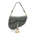 Grained Calfskin Saddle Bag Grey