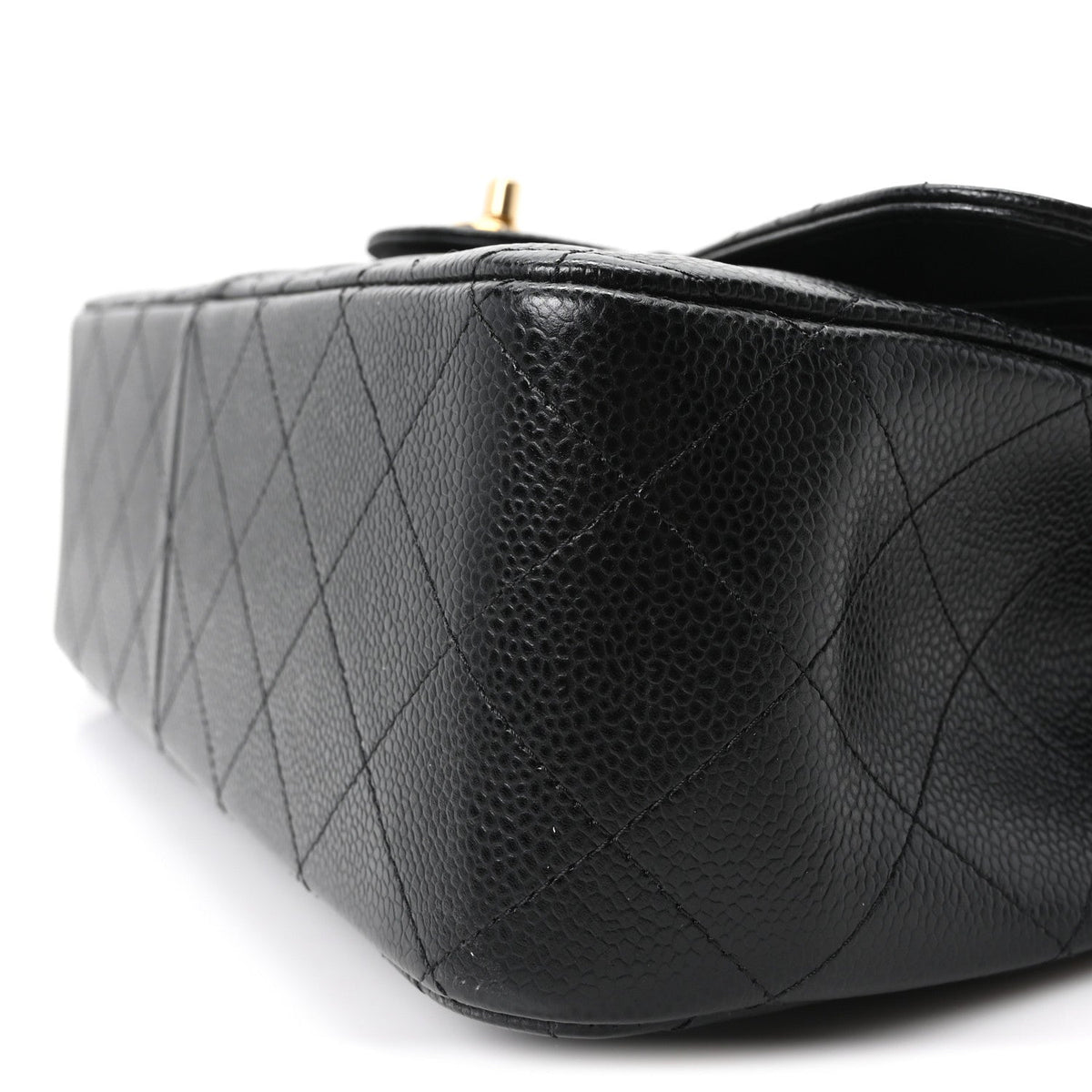 Caviar Quilted Jumbo Double Flap Black