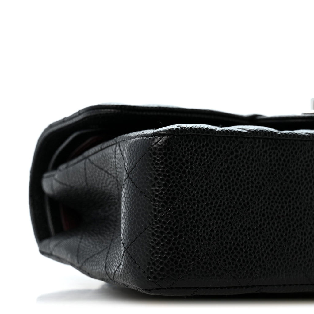 Caviar Quilted Small Double Flap Black