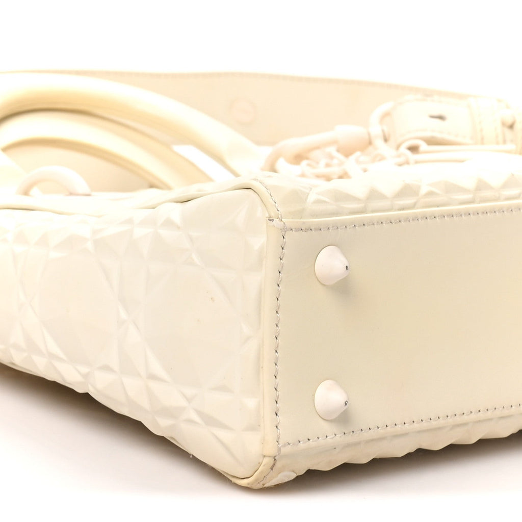 Calfskin Cannage Diamond Small My ABCDior Lady Dior White