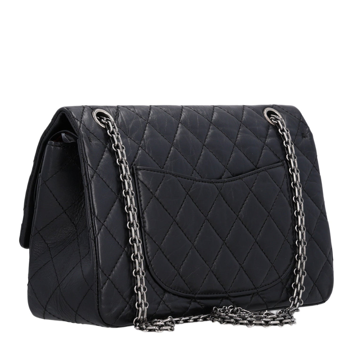 Aged Calfskin Quilted 2.55 Reissue 226 Flap Black
