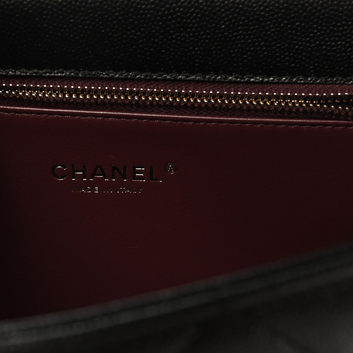 Caviar Quilted Chain Frame Flap Black