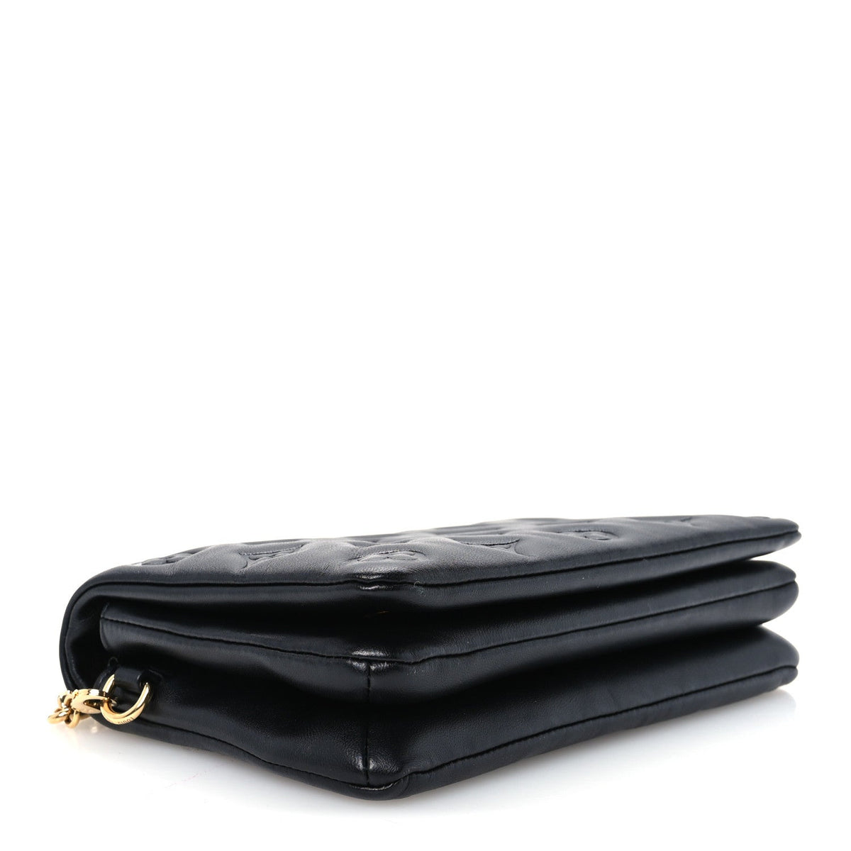 Lambskin Embossed Monogram Pochette Coussin Black