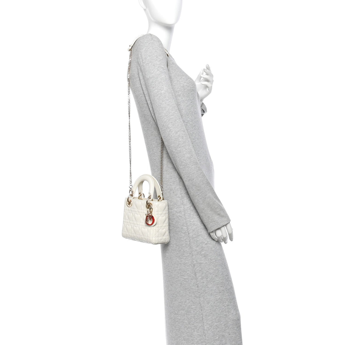 Calfskin Cannage Dioramour Mini Lady Dior White