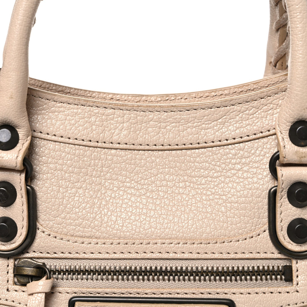 Chevre Classic Hardware Metallic Edge S City Beige Tapioca