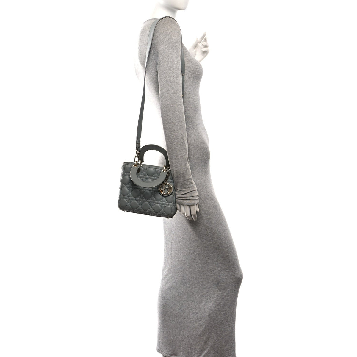 Lambskin Cannage Small My ABCDior Lady Dior Grey
