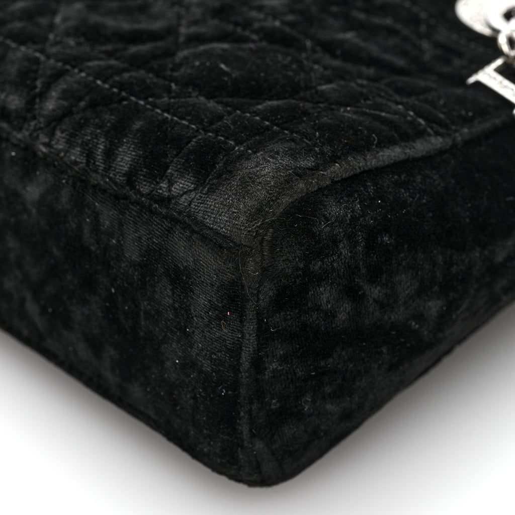 Velvet Crystal Mini Lady Dior Black