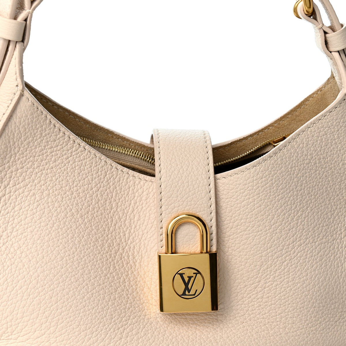 Grained Calfskin Low Key Shoulder Bag Limestone Gray