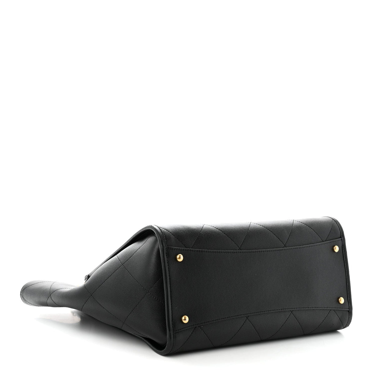 Caviar Stitched Pocket CC Large Tote Black