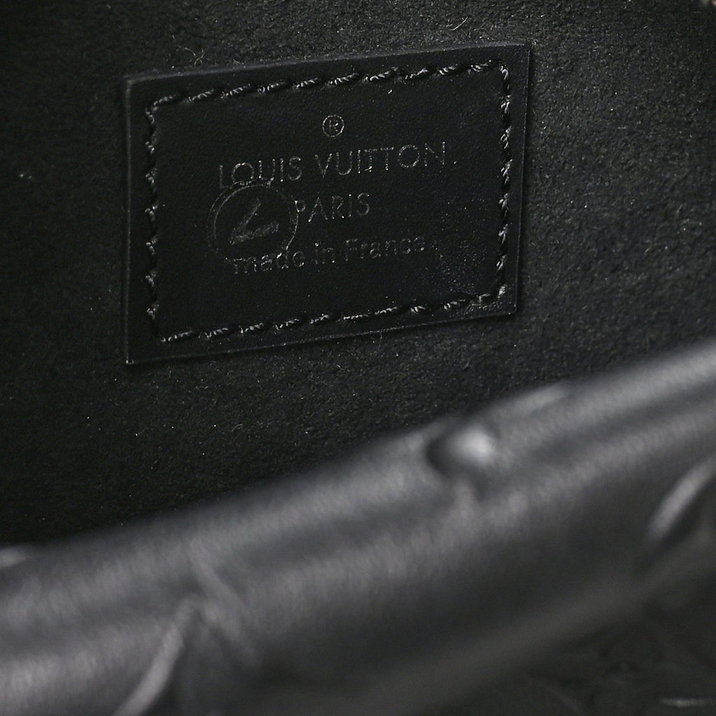 Calfskin Debossed Monogram Side Trunk Black