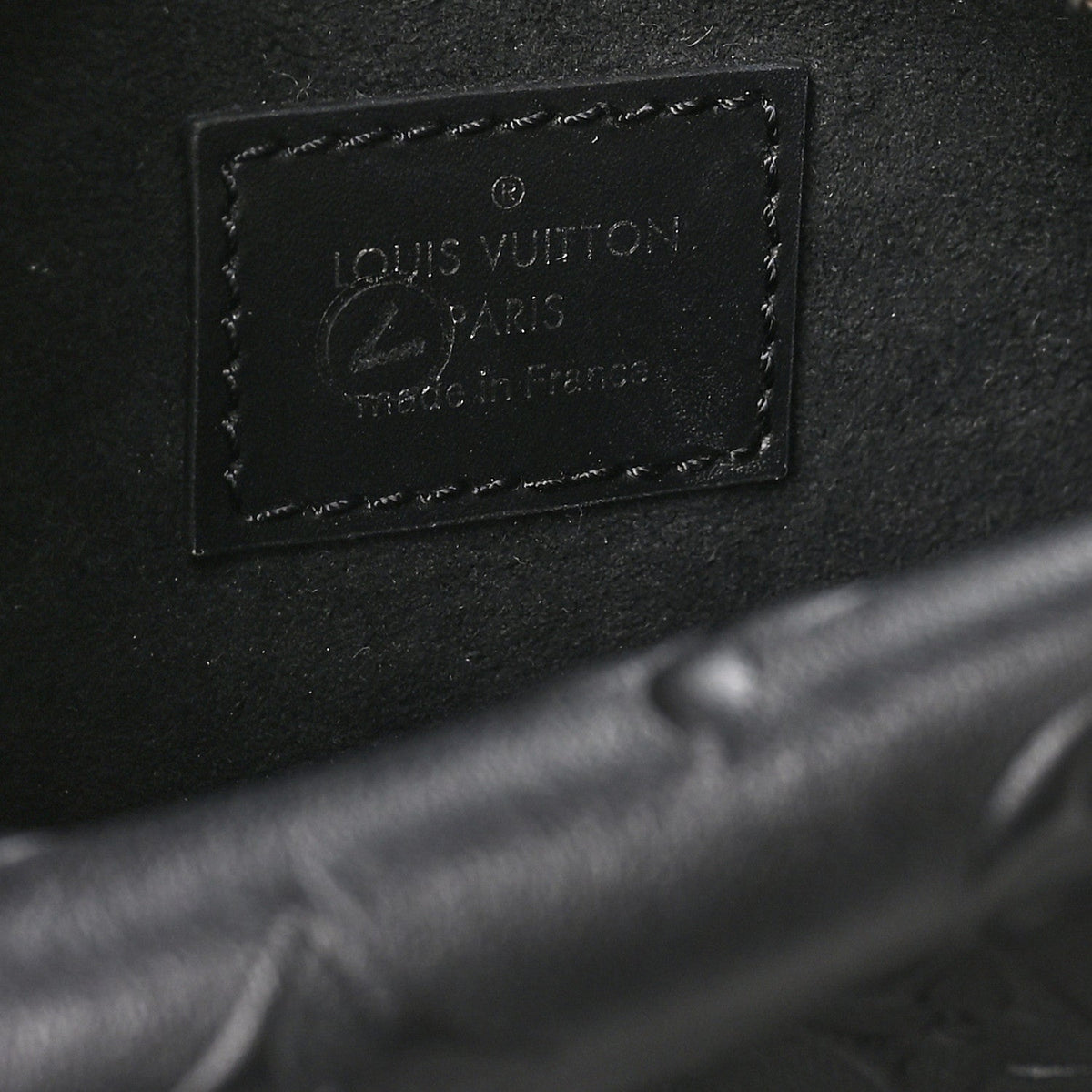 Calfskin Debossed Monogram Side Trunk Black