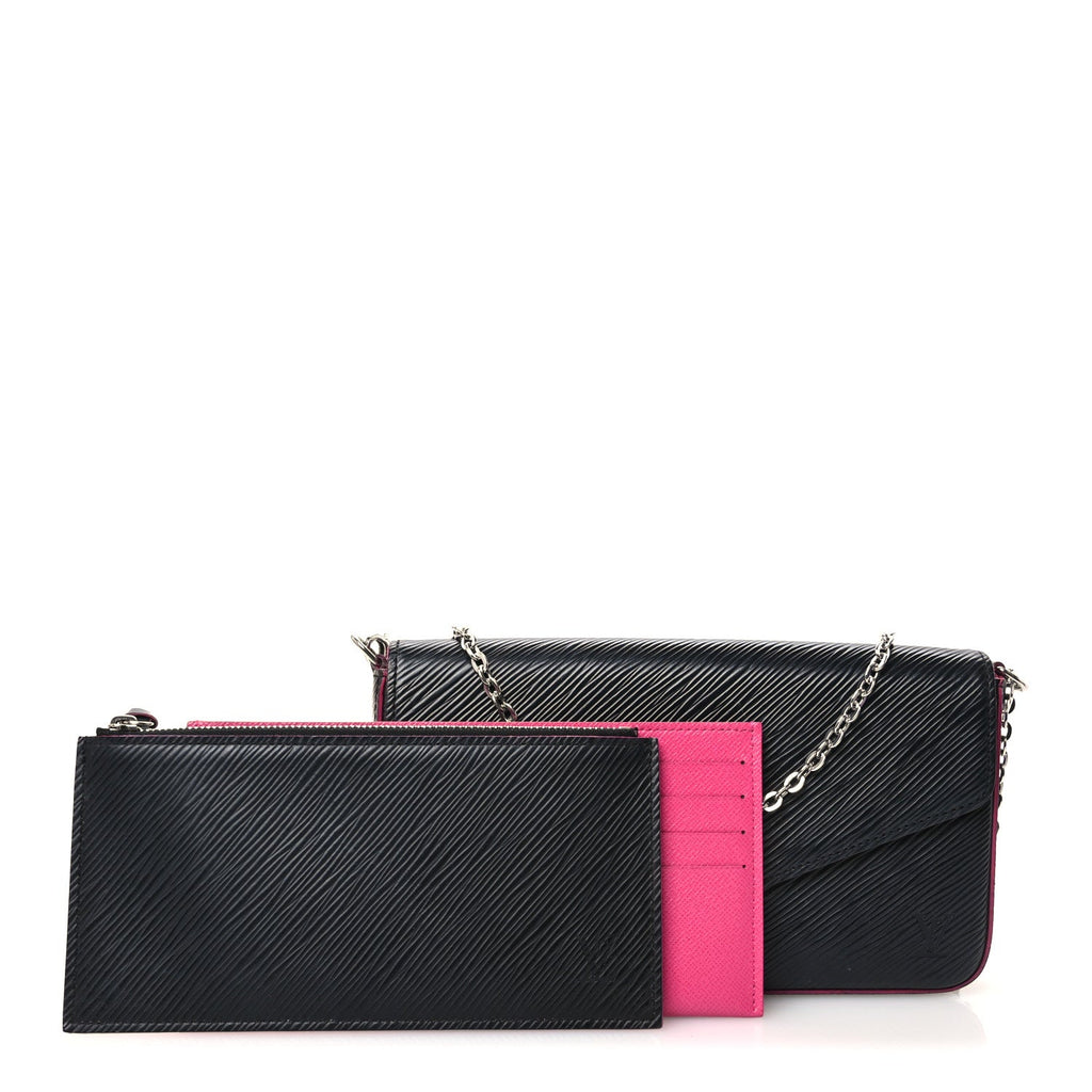 Epi Pochette Felicie Black Hot Pink