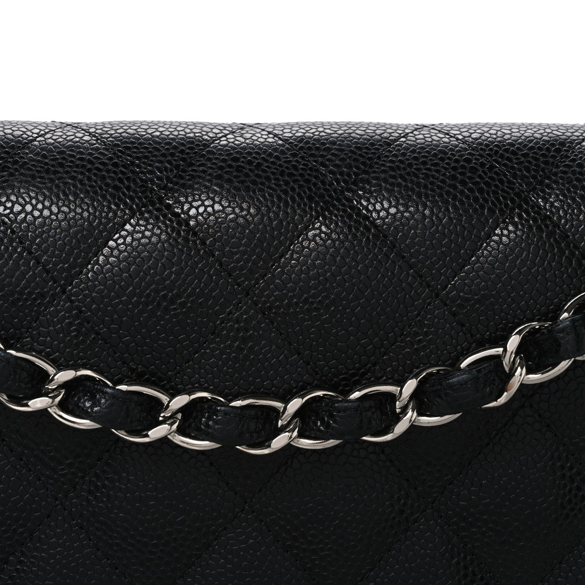 Caviar Quilted Jumbo Double Flap Black