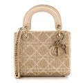 Lambskin Cannage Beaded Embroidered Mini Lady Dior Caramel Beige