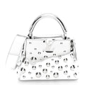 LV X YK Metallic Taurillon Brass Metal Dots Capucines BB Silver